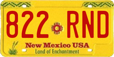 NM license plate 822RND