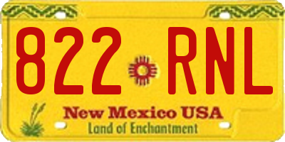 NM license plate 822RNL
