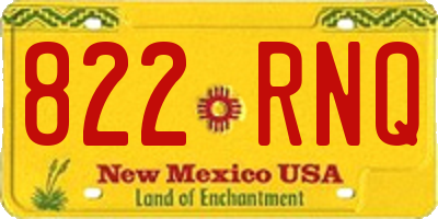 NM license plate 822RNQ