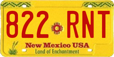 NM license plate 822RNT