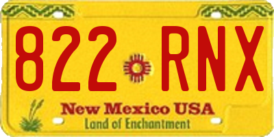 NM license plate 822RNX