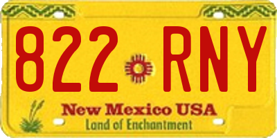 NM license plate 822RNY
