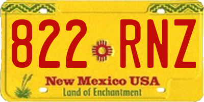 NM license plate 822RNZ