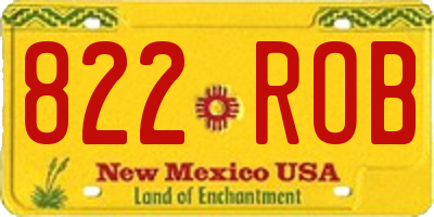 NM license plate 822ROB