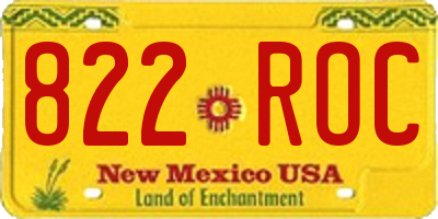 NM license plate 822ROC