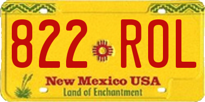 NM license plate 822ROL