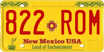 NM license plate 822ROM