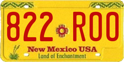 NM license plate 822ROO