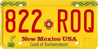 NM license plate 822ROQ