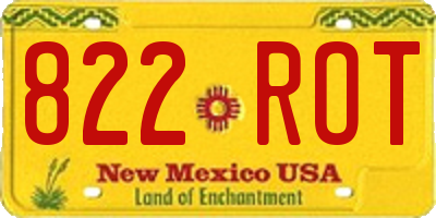NM license plate 822ROT