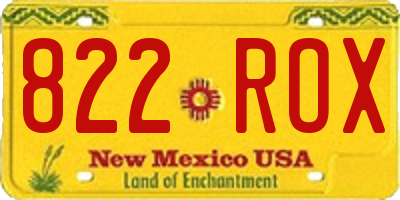NM license plate 822ROX