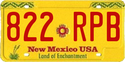 NM license plate 822RPB