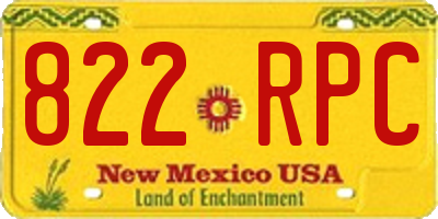 NM license plate 822RPC