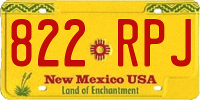 NM license plate 822RPJ