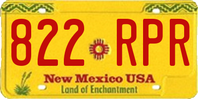 NM license plate 822RPR