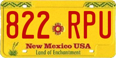 NM license plate 822RPU