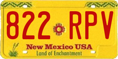 NM license plate 822RPV