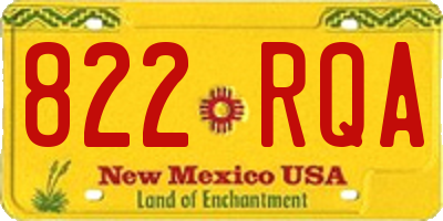 NM license plate 822RQA