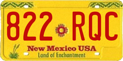 NM license plate 822RQC