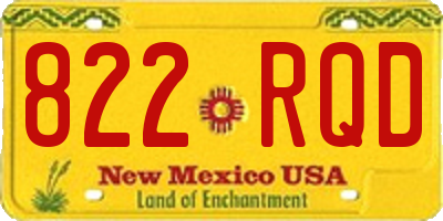 NM license plate 822RQD