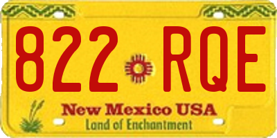 NM license plate 822RQE