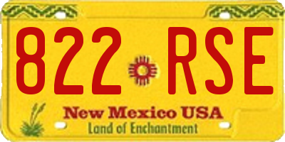 NM license plate 822RSE