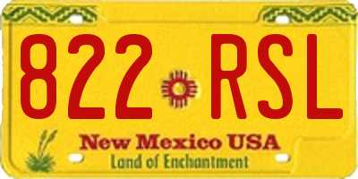 NM license plate 822RSL
