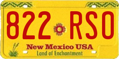 NM license plate 822RSO