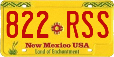 NM license plate 822RSS