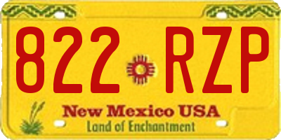 NM license plate 822RZP