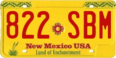 NM license plate 822SBM