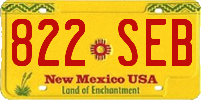 NM license plate 822SEB