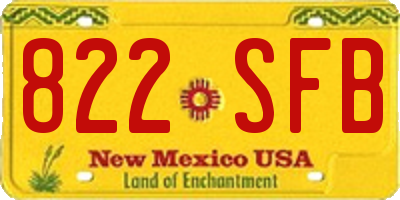 NM license plate 822SFB