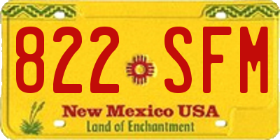 NM license plate 822SFM