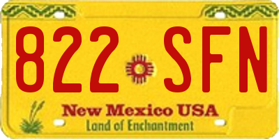 NM license plate 822SFN