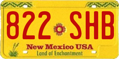NM license plate 822SHB