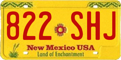 NM license plate 822SHJ