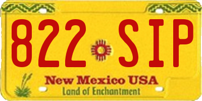 NM license plate 822SIP