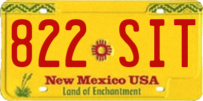 NM license plate 822SIT