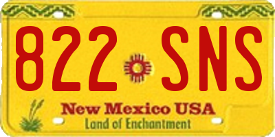 NM license plate 822SNS