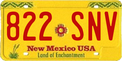NM license plate 822SNV