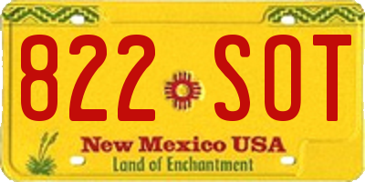 NM license plate 822SOT
