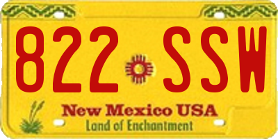 NM license plate 822SSW