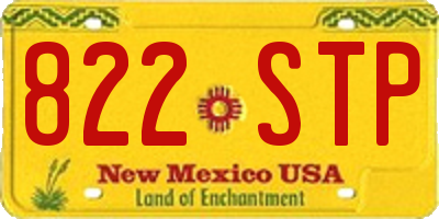 NM license plate 822STP