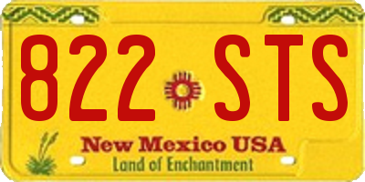 NM license plate 822STS
