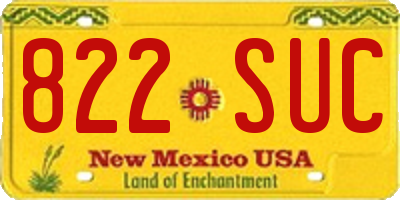NM license plate 822SUC