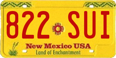 NM license plate 822SUI
