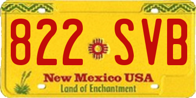 NM license plate 822SVB
