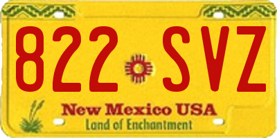 NM license plate 822SVZ