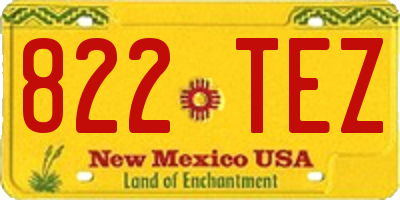 NM license plate 822TEZ